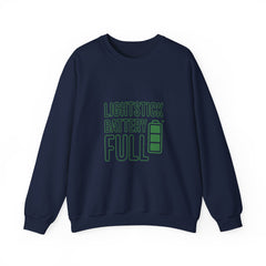 Lightstick Battery Full Crewneck Sweatshirt | K-pop Stan Slang, Bias Energy