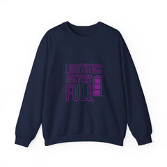 Lightstick Battery Full Sweatshirt | K-Pop Stan Slang, Aegyo Bias-Wrecker