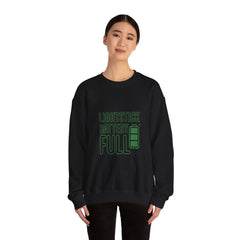 Lightstick Battery Full Crewneck Sweatshirt | K-pop Stan Slang, Bias Energy