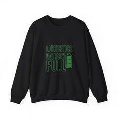 Lightstick Battery Full Crewneck Sweatshirt | K-pop Stan Slang, Bias Energy