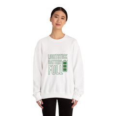 Lightstick Battery Full Crewneck Sweatshirt | K-pop Stan Slang, Bias Energy