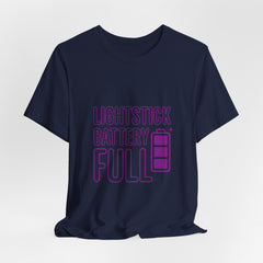 Lightstick Battery Full Tee | K-pop Stan Slang Shirt, Aegyo Bias-Wrecker Vibe