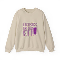 Lightstick Battery Full Sweatshirt | K-Pop Stan Slang, Aegyo Bias-Wrecker