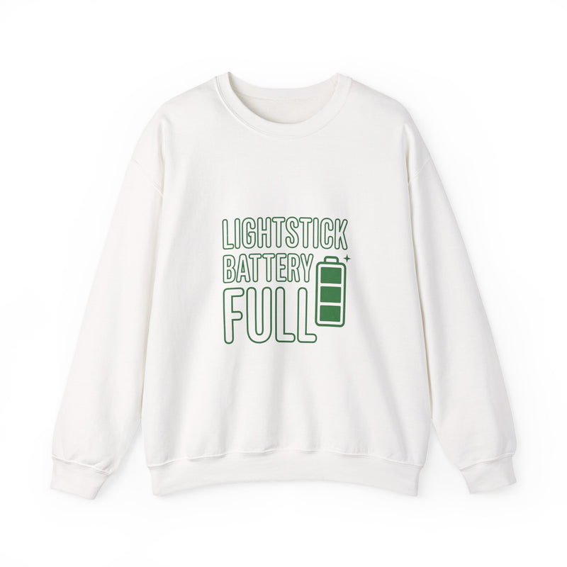 Lightstick Battery Full Crewneck Sweatshirt | K-pop Stan Slang, Bias Energy