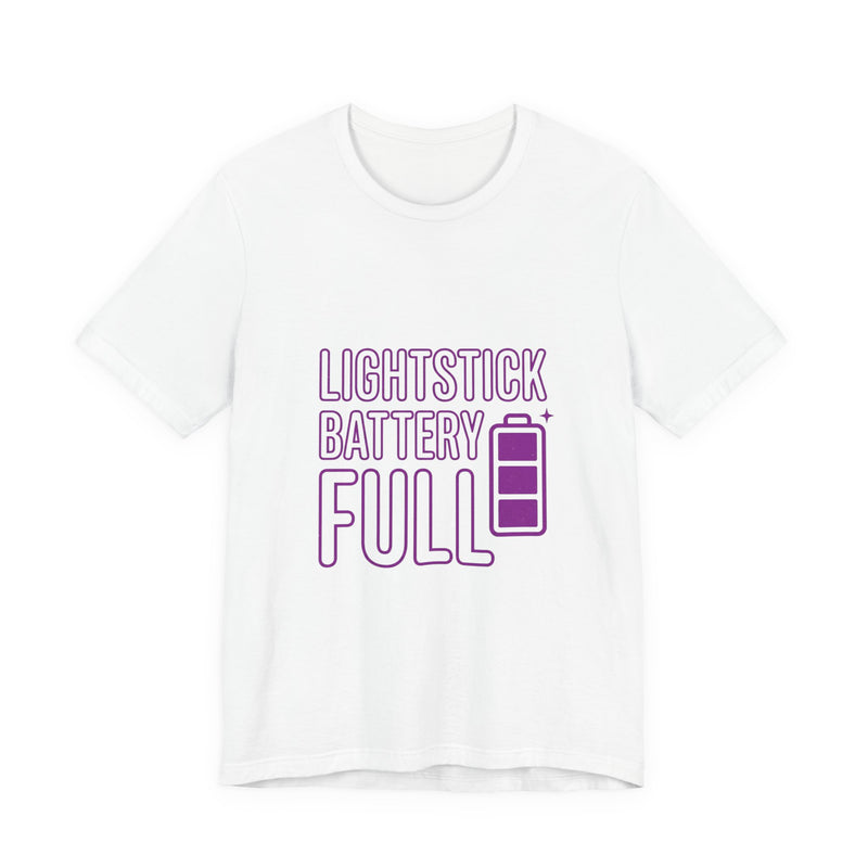 Lightstick Battery Full Tee | K-pop Stan Slang Shirt, Aegyo Bias-Wrecker Vibe