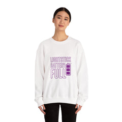 Lightstick Battery Full Sweatshirt | K-Pop Stan Slang, Aegyo Bias-Wrecker