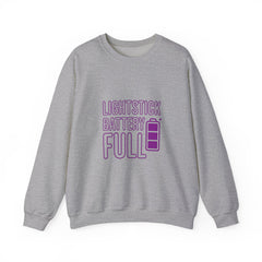 Lightstick Battery Full Sweatshirt | K-Pop Stan Slang, Aegyo Bias-Wrecker