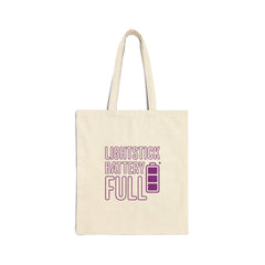 Lightstick Battery Full Tote | K-pop Stan Slang Canvas Tote