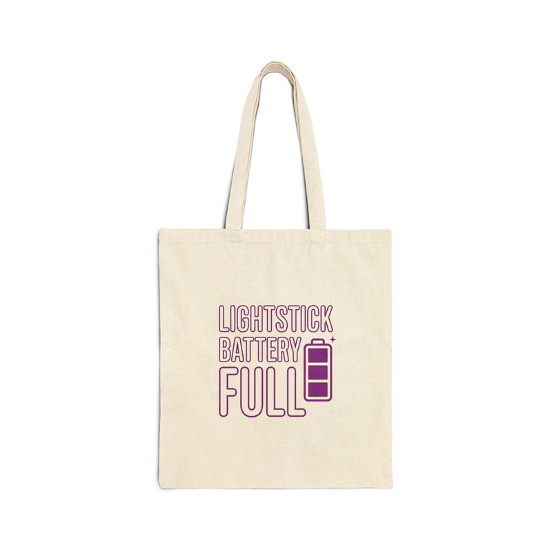 Lightstick Battery Full Tote | K-pop Stan Slang Canvas Tote