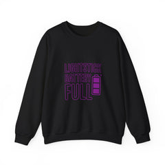 Lightstick Battery Full Sweatshirt | K-Pop Stan Slang, Aegyo Bias-Wrecker