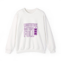 Lightstick Battery Full Sweatshirt | K-Pop Stan Slang, Aegyo Bias-Wrecker