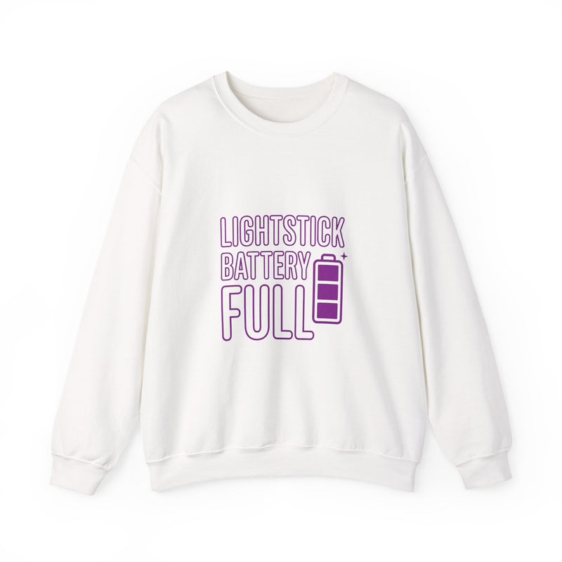 Lightstick Battery Full Sweatshirt | K-Pop Stan Slang, Aegyo Bias-Wrecker