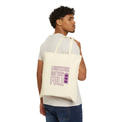 Lightstick Battery Full Tote | K-pop Stan Slang Canvas Tote