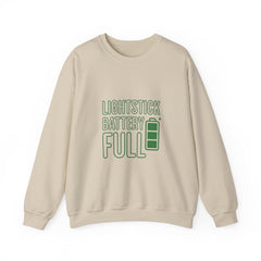Lightstick Battery Full Crewneck Sweatshirt | K-pop Stan Slang, Bias Energy