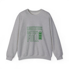 Lightstick Battery Full Crewneck Sweatshirt | K-pop Stan Slang, Bias Energy