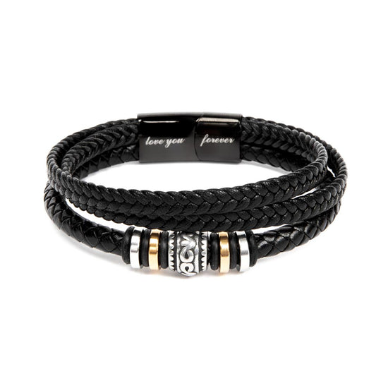 To My Son - Mens Leather Bracelet